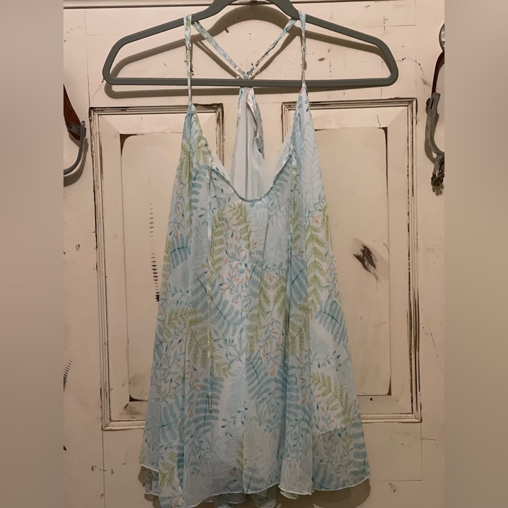 LC Lauren Conrad Blue Floral Tank (NWOT)